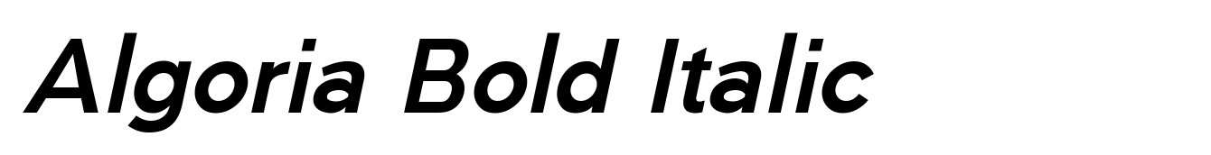 Algoria Bold Italic